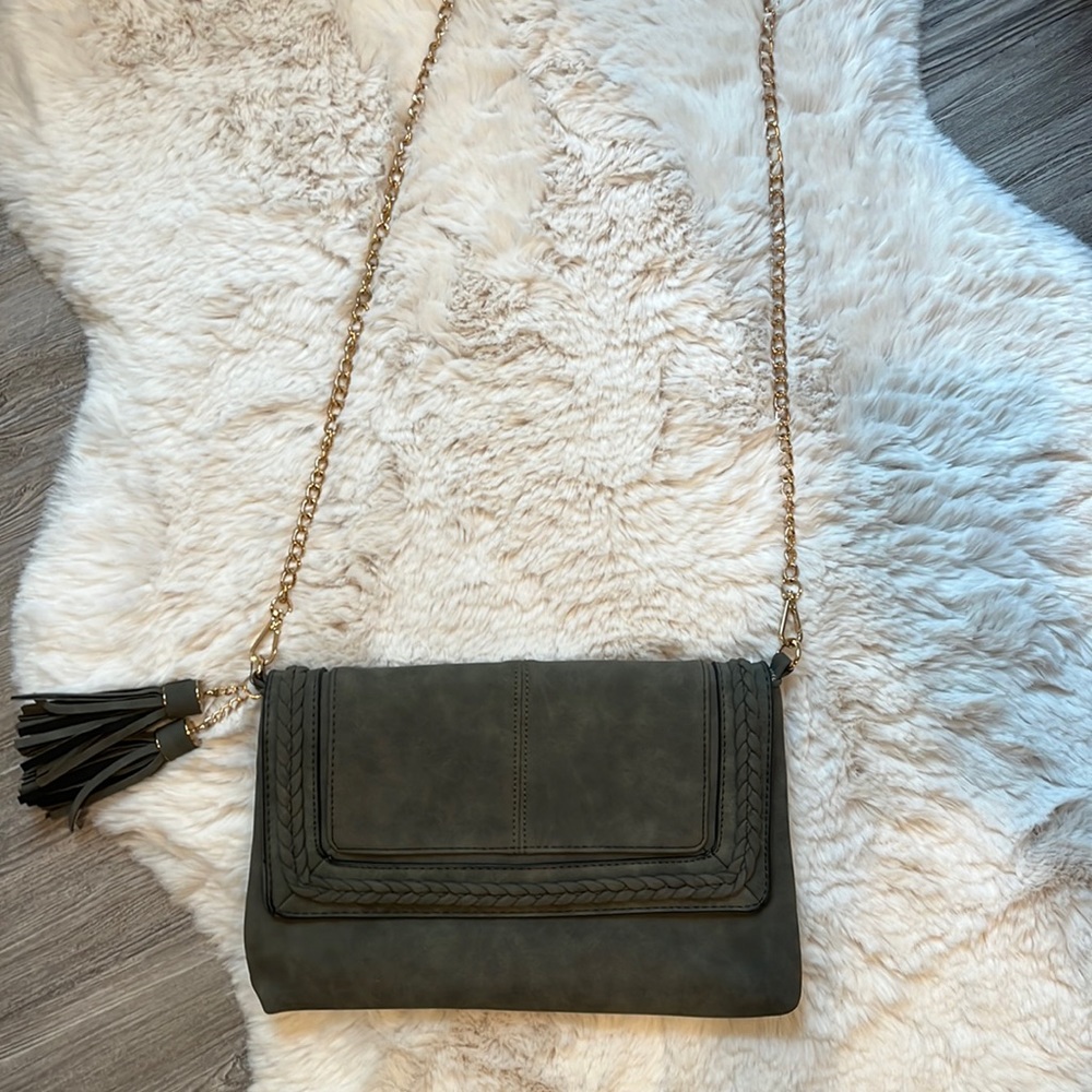 Army green purse from a boutique